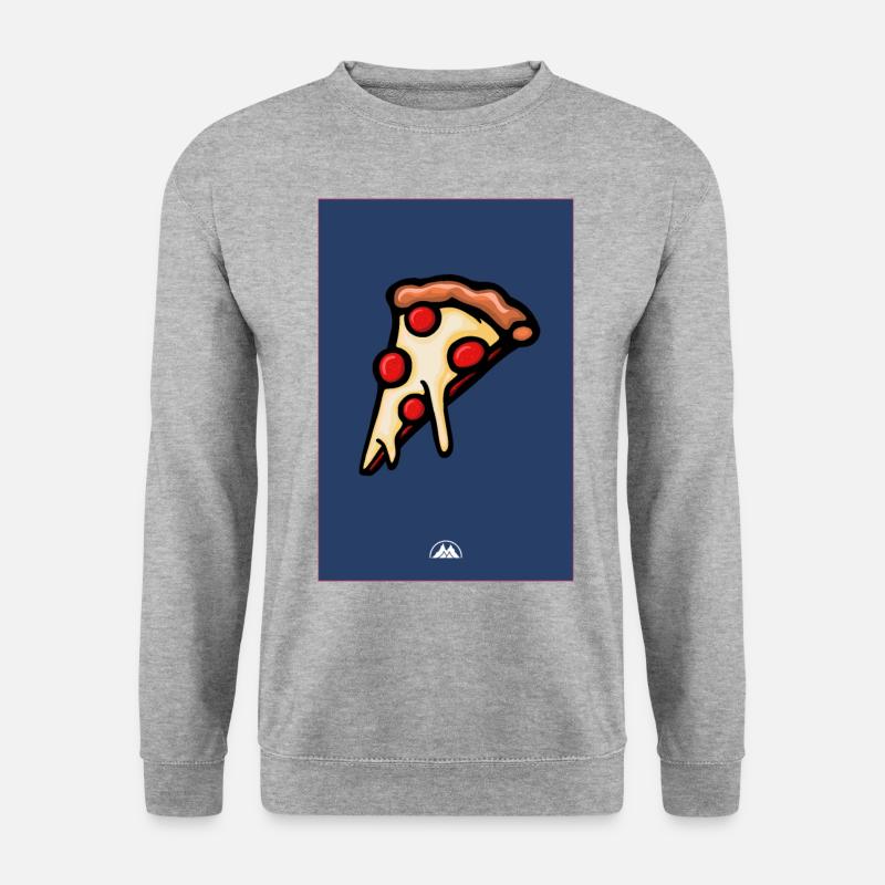 Pizza - Unisex Pullover - Weißgrau meliert