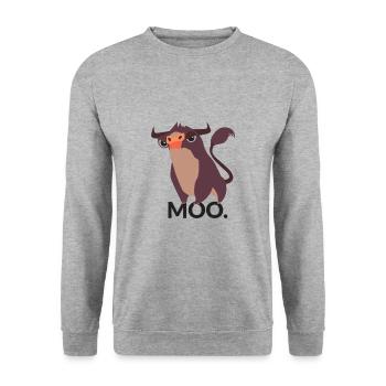 Moo Bull - Unisex Sweatshirt - salt & pepper - Front - Alina (178cm) & Michal (187cm)