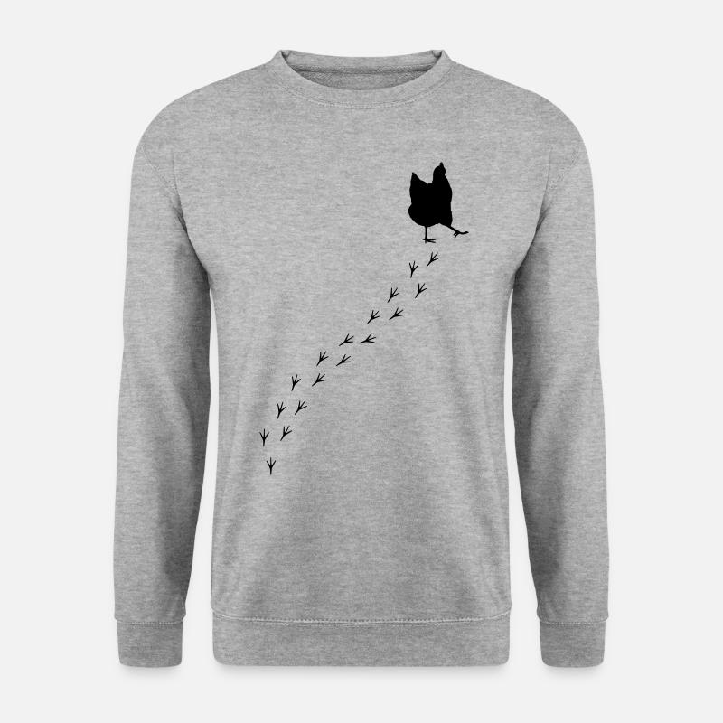 Huhn - Unisex Pullover - Weißgrau meliert
