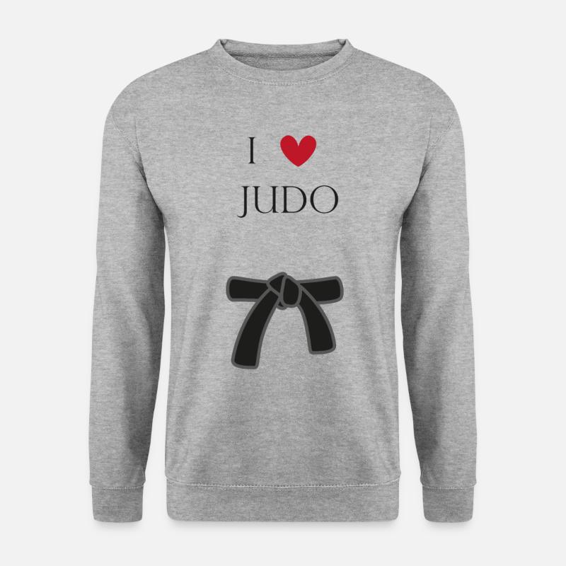 I Love Judo T-Shirt - Unisex Pullover - Weißgrau meliert