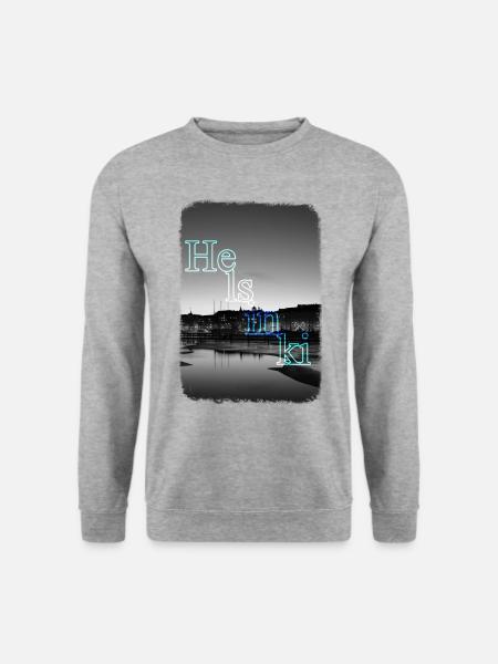 Helsinki Skandinavien Finnland Abend Eis - Unisex Pullover - Weißgrau meliert