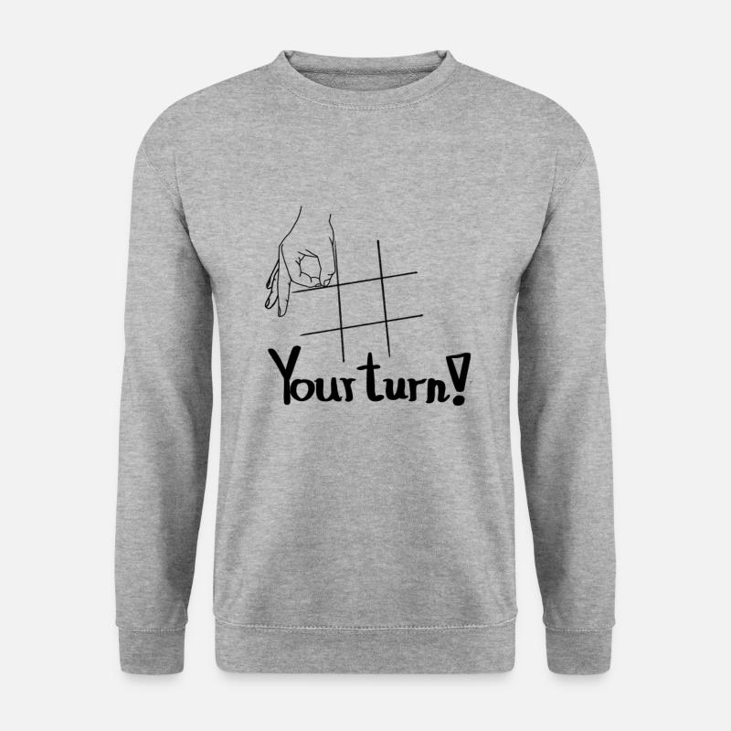Reingeguckt! Tik Tak To - Unisex Pullover - Weißgrau meliert