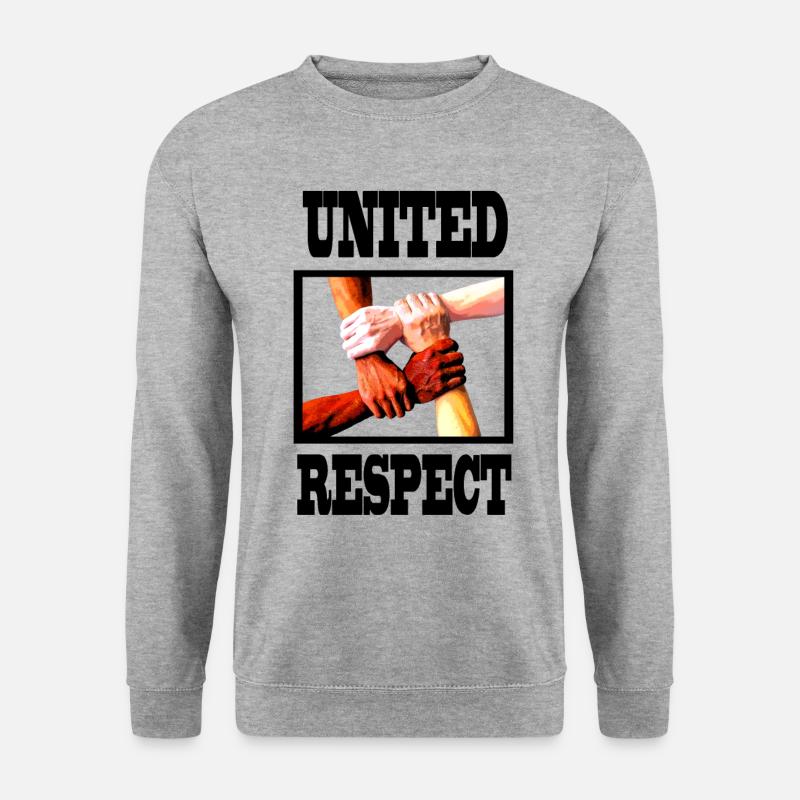 Anti-Rassismus-Respekt-Einheit - Unisex Pullover - Weißgrau meliert