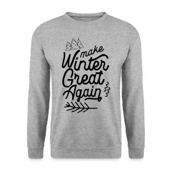 Hiver sort Neige froide Vacances d’hiver - Sweat-shirt Unisexe - gris chiné - Devant - Alina (178cm) & Michal (187cm)