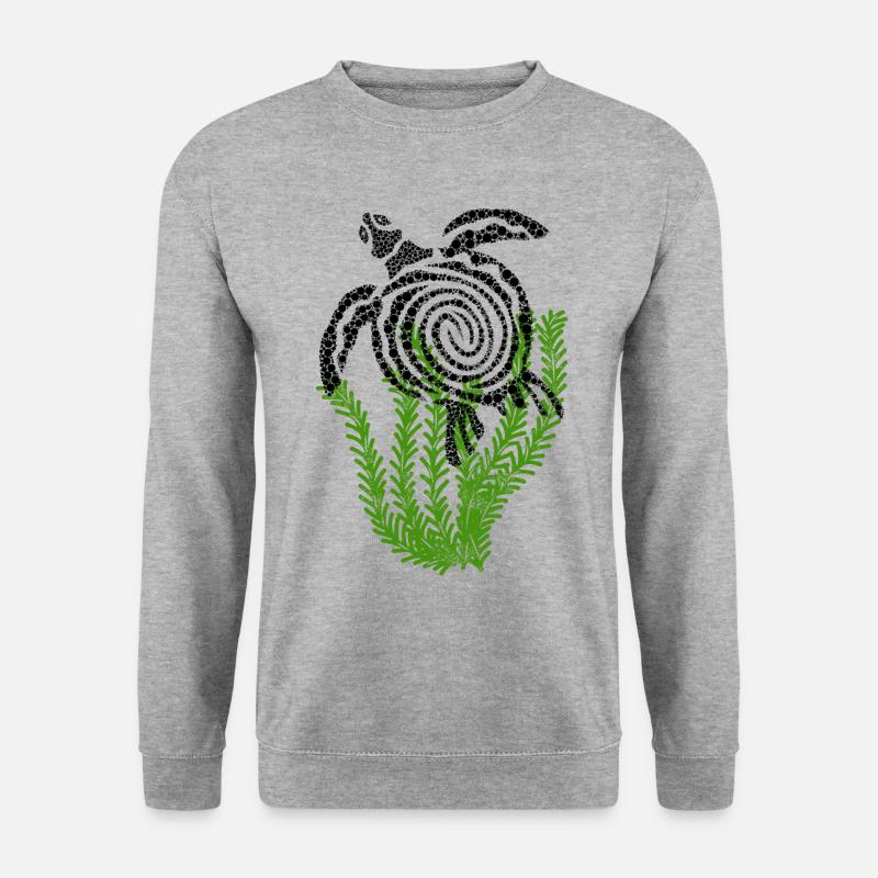Schildkröte abstrakt - Unisex Pullover - Weißgrau meliert