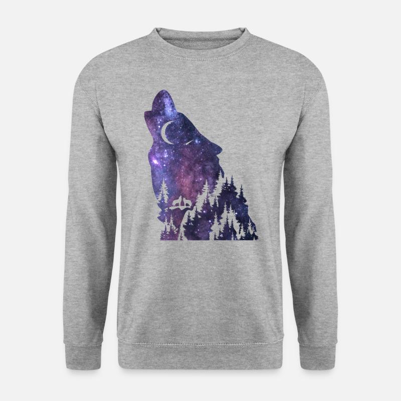 Wolf silhouette Galaxy - Unisex Sweatshirt - salt & pepper