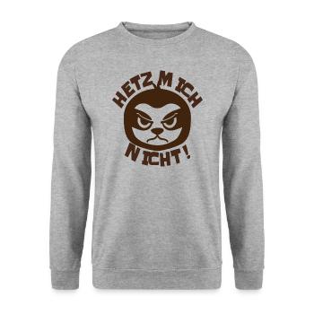 Hetz Mich Nicht Faultier Humor Job Arbeit Beruf - Unisex Pullover - Weißgrau meliert - Vorne - Alina (178cm) & Michal (187cm)