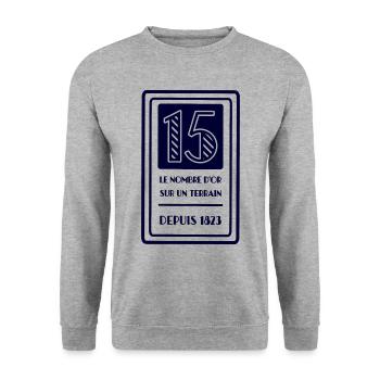 LE NOMBRE D'OR AU RUGBY - Sweat-shirt Unisexe - gris chiné - Devant - Alina (178cm) & Michal (187cm)