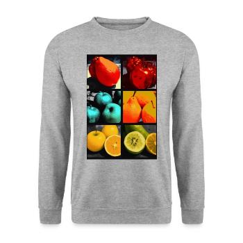 Cool pop art design - fruits juicy and colorful - Unisex Sweatshirt - salt & pepper - Front - Alina (178cm) & Michal (187cm)