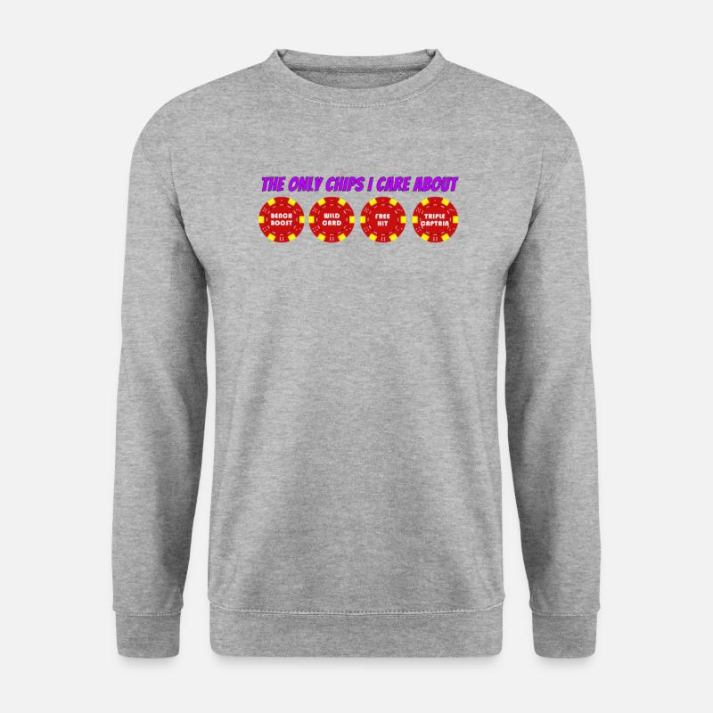 Die einzigen Chips, die mich interessieren - Unisex Pullover - Weißgrau meliert