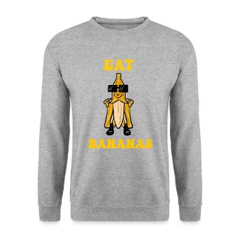 Eat bananas – a fun theme - Unisex Sweatshirt - salt & pepper - Front - Alina (178cm) & Michal (187cm)