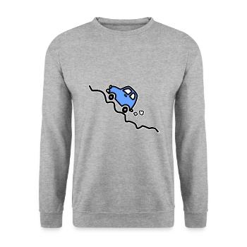 Blue car going up a hill - Unisex Sweatshirt - salt & pepper - Front - Alina (178cm) & Michal (187cm)
