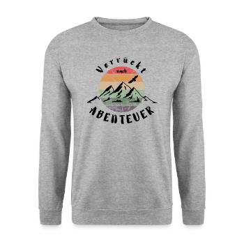 Verrückt nach Abenteuer - Unisex Pullover - Weißgrau meliert - Vorne - Alina (178cm) & Michal (187cm)