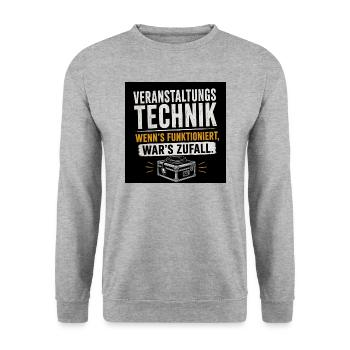 Veranstaltungstechnik Zufall - Unisex Pullover - Weißgrau meliert - Vorne - Alina (178cm) & Michal (187cm)
