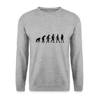 Model GNTM Heidi Klumm Germanys top model next pose - Unisex Sweatshirt - salt & pepper - Front - Alina (178cm) & Michal (187cm)