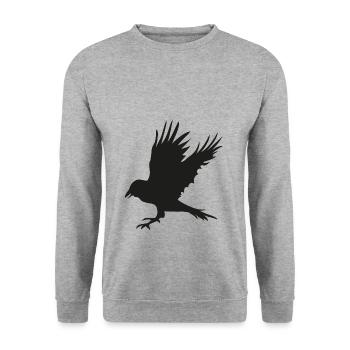 Crow, raven - Unisex Sweatshirt - salt & pepper - Front - Alina (178cm) & Michal (187cm)