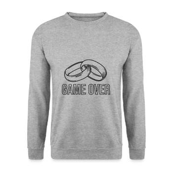 Game Over Bachelor Party JGA - Sweat-shirt Unisexe - gris chiné - Devant - Alina (178cm) & Michal (187cm)