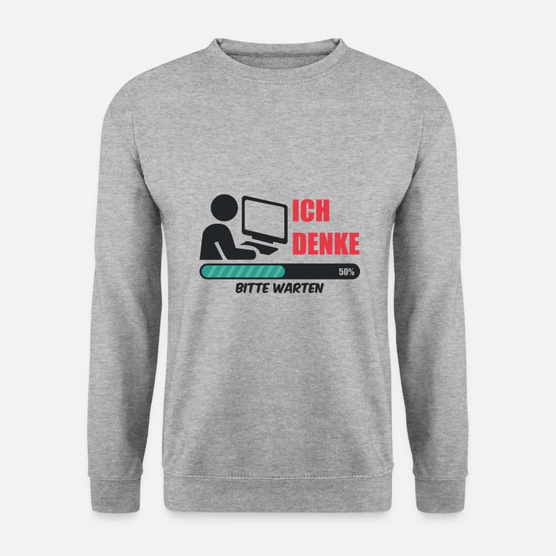 Informatiker ich denke Nerd coding Admin Geek IT - Unisex Pullover - Weißgrau meliert