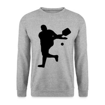 Pickleball - Unisex Sweatshirt - salt & pepper - Front - Alina (178cm) & Michal (187cm)