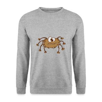 Spinne - Unisex Pullover - Weißgrau meliert - Vorne - Alina (178cm) & Michal (187cm)