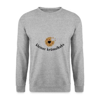 Keks mit Herz - Unisex Pullover - Weißgrau meliert - Vorne - Alina (178cm) & Michal (187cm)