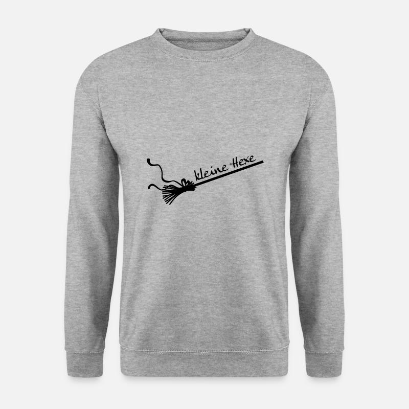 Kleine Hexe Besen - Unisex Pullover - Weißgrau meliert