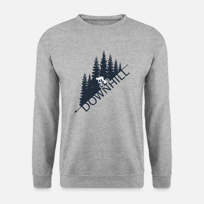 Mountainbike Downhill - Unisex Pullover - Weißgrau meliert