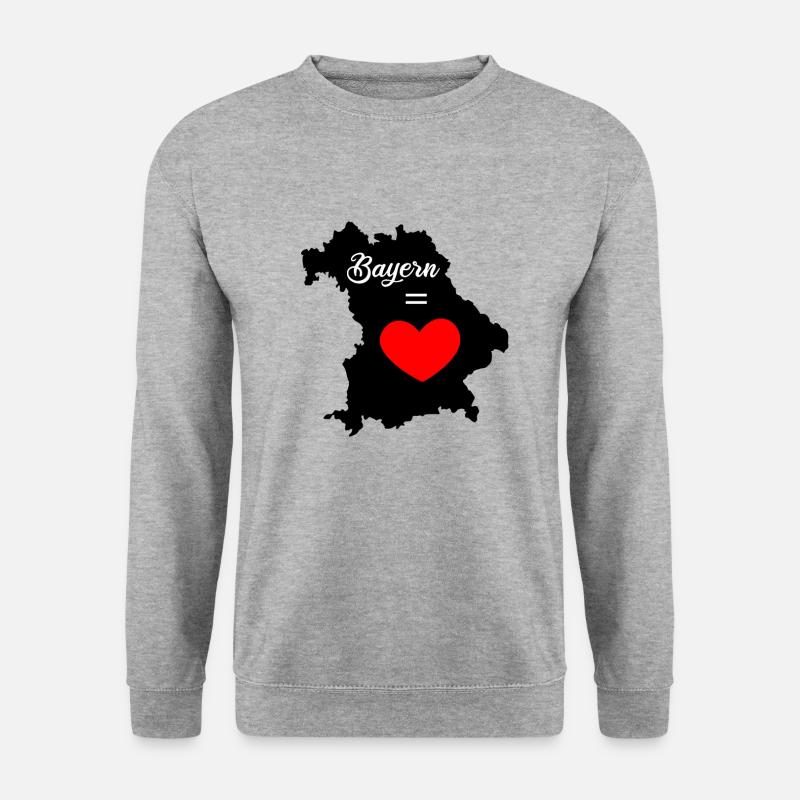 Bayern ist Liebe - Unisex Pullover - Weißgrau meliert