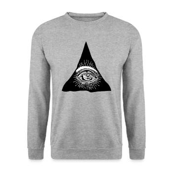 Drittes Auge - Unisex Pullover - Weißgrau meliert - Vorne - Alina (178cm) & Michal (187cm)