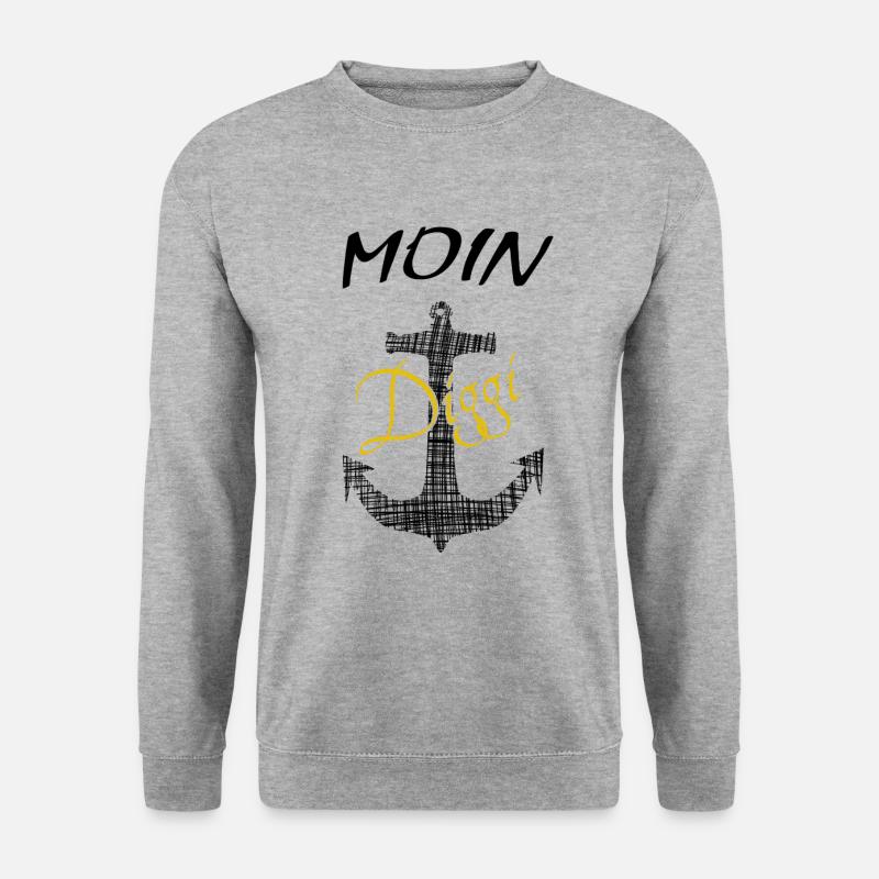 Moin Diggi - Unisex Pullover - Weißgrau meliert