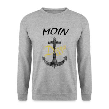Anker Moin Digga - Unisex Pullover - Weißgrau meliert - Vorne - Alina (178cm) & Michal (187cm)