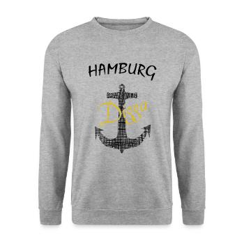 Anker Hamburg Digga - Unisex Pullover - Weißgrau meliert - Vorne - Alina (178cm) & Michal (187cm)