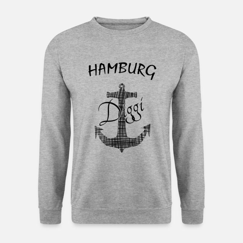 Hamburg Diggi - Unisex Pullover - Weißgrau meliert