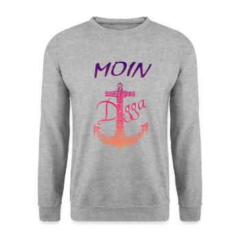 Anker Moin Digga - Unisex Pullover - Weißgrau meliert - Vorne - Alina (178cm) & Michal (187cm)