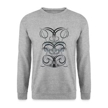 Abstract No. 66 - Unisex Sweatshirt - salt & pepper - Front - Alina (178cm) & Michal (187cm)