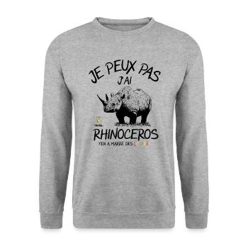 I can not I rhinoceros - Unisex Sweatshirt - salt & pepper - Front - Alina (178cm) & Michal (187cm)