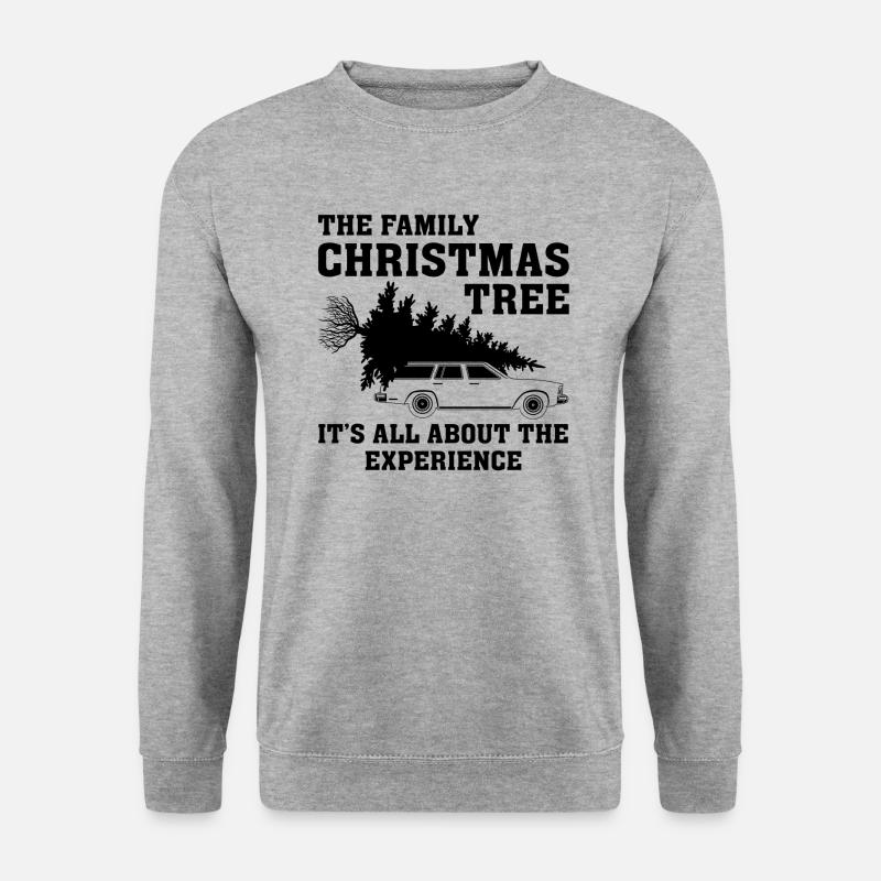 Der Familien-Weihnachtsbaum - Unisex Pullover - Weißgrau meliert