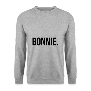 Partnerlook Partner Bonnie - schwarz - Unisex Pullover - Weißgrau meliert - Vorne - Alina (178cm) & Michal (187cm)