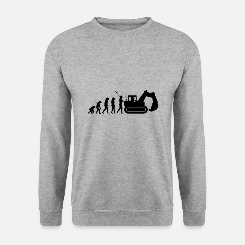 Opérateur de pelle Evolution - Sweat-shirt Unisexe - gris chiné
