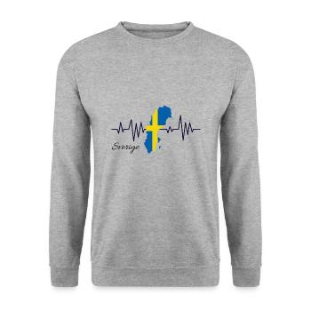 Suède - Sweat-shirt Unisexe - gris chiné - Devant - Alina (178cm) & Michal (187cm)