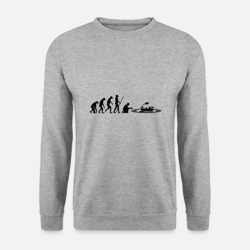 Model train evolution - Unisex Sweatshirt - salt & pepper