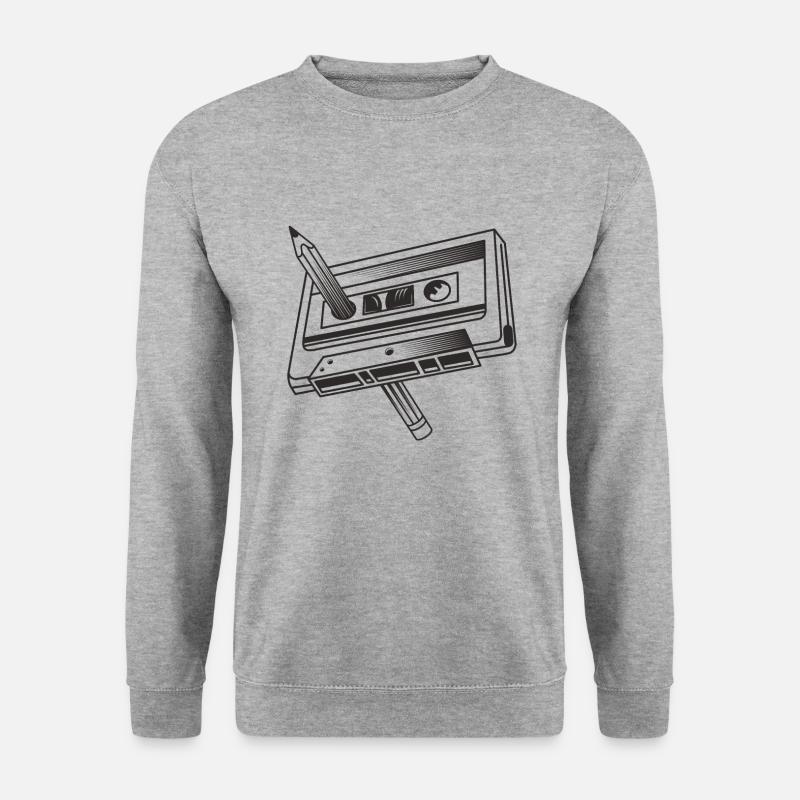 Kassette Bleistift - Unisex Pullover - Weißgrau meliert