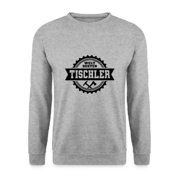 Weltbester Tischler - Unisex Pullover - Weißgrau meliert - Vorne - Alina (178cm) & Michal (187cm)