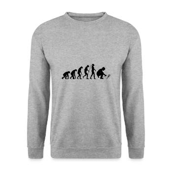 Evolution du soudeur - Sweat-shirt Unisexe - gris chiné - Devant - Alina (178cm) & Michal (187cm)