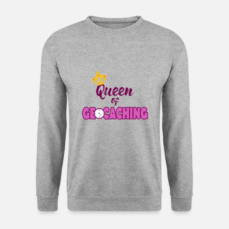 Geocaching Queen - Unisex Pullover - Weißgrau meliert