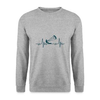 Kitesurfing heartbeat - Unisex Sweatshirt - salt & pepper - Front - Alina (178cm) & Michal (187cm)