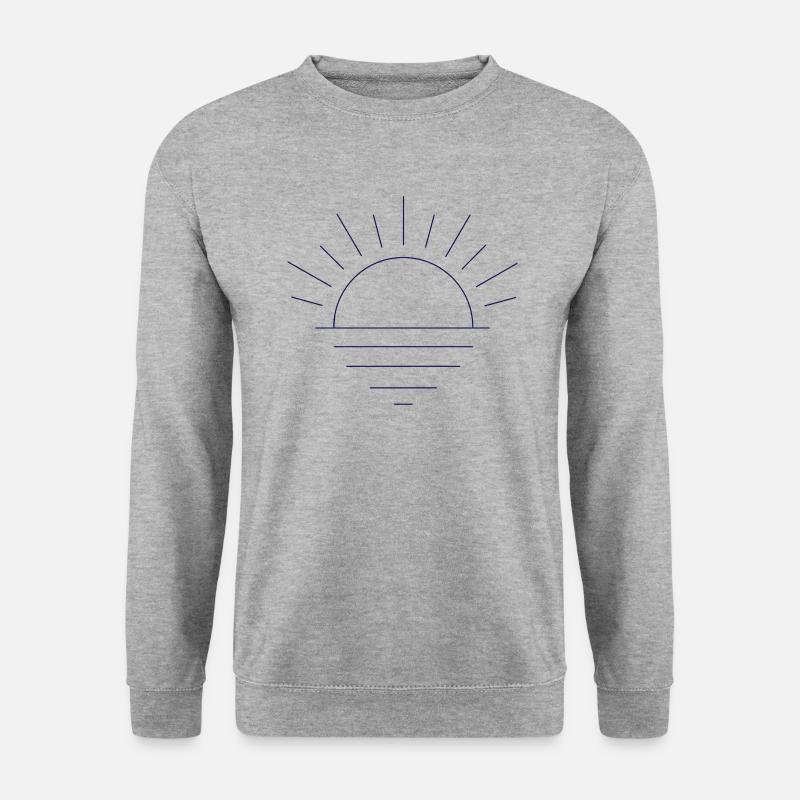 Sonne - Unisex Pullover - Weißgrau meliert