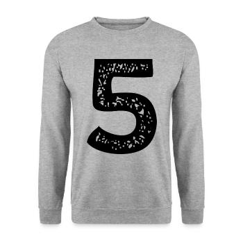Maillot numéro 5 - Sweat-shirt Unisexe - gris chiné - Devant - Alina (178cm) & Michal (187cm)