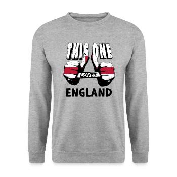 England Flagge Vintage Englische Fahne Used Look - Unisex Pullover - Weißgrau meliert - Vorne - Alina (178cm) & Michal (187cm)