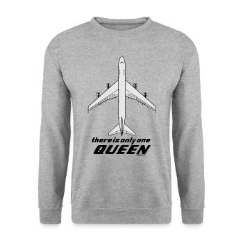 Es gibt nur eine Königin - Unisex Pullover - Weißgrau meliert - Vorne - Alina (178cm) & Michal (187cm)
